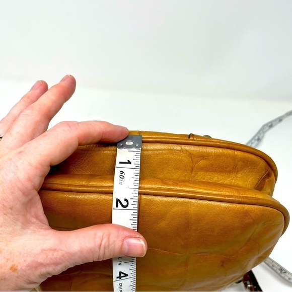 B. Makowsky Studded Leather Crossbody Purse – Cheetah Lining, Adjustable Strap - Picture 13 of 15